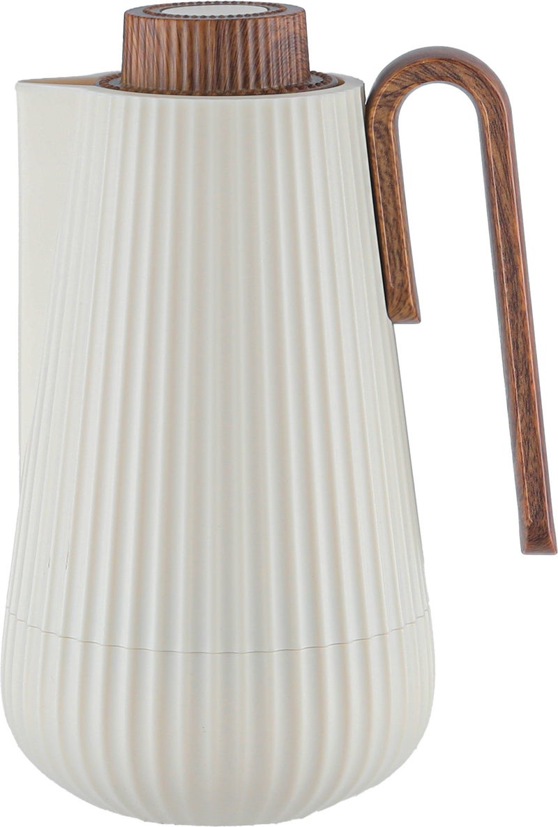 Glory Sumo Thermos, 1 liter, wooden handle, glass interior, pusher - wooden beige - Image 3