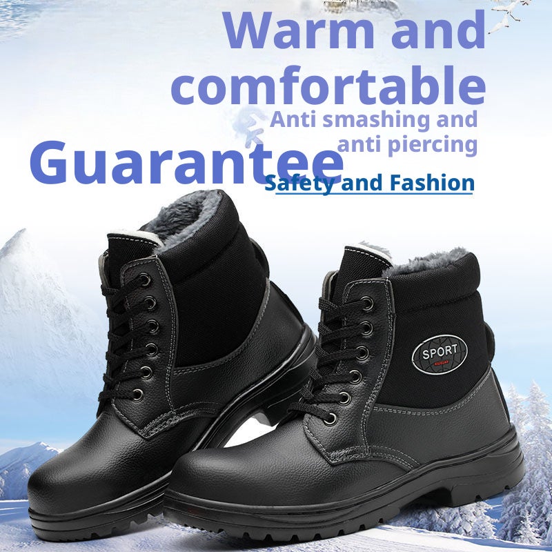 Safety Shoes for Men High-Top Steel Toe Puncture Resistant Work Shoes - Image 2