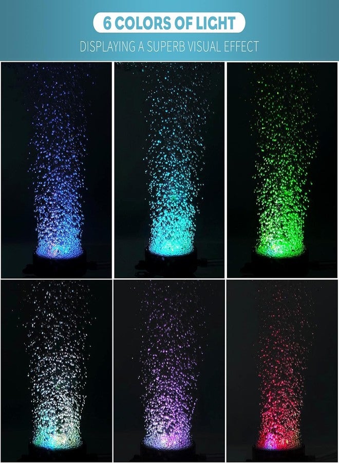 باوفلي قرص حجر تهوية لحوض السمك من باوفلاي مقاس 2 بوصة مع ضوء LED، موزع فقاعات دقيق مع أنبوب لحوض السمك (المضخة غير متضمنة) - Image 4