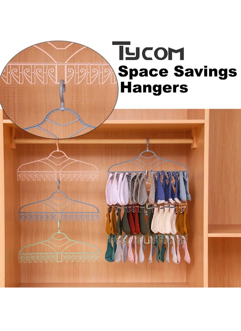 TYCOM Plastic Laundry Dryer Hanger Clips, Perfect for Socks, Underwear, Modern Nappies, Baby and Small Clothes, Durable Sturdy Grip Slip Resistant Drying Clothesline pegs - Pink  - Image 3
