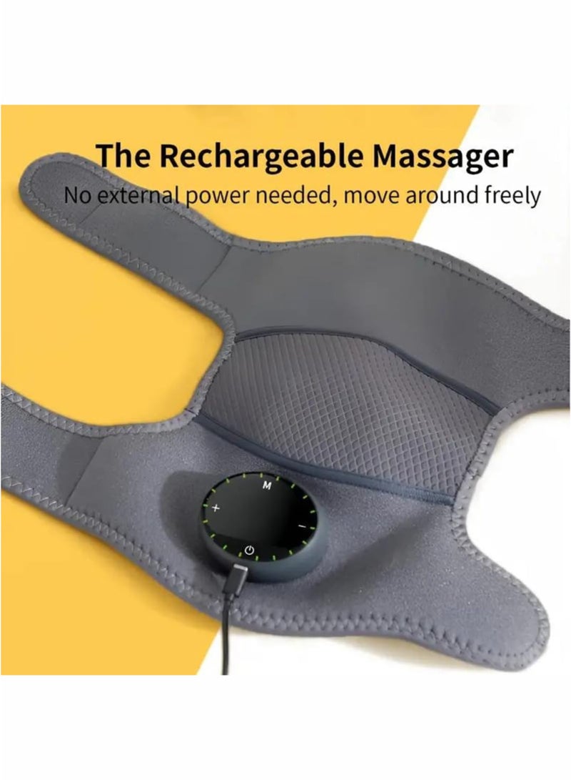 R.VIHAN Electric Rechargeable Heat Massager for Knees, Legs, Elbows, and Shoulders with Adjustable Heat Settings and 3 Vibration Modes for Deep Tissue Massage, Pain Relief, Relaxation, and Joint Comfort Multi-Purpose Adjustable Cordless Portable and Lightweight On-the-Go Wrap-Design Relief Massager Safe and Easy to Use, Gifts for Women Men Mom Dad - Image 4