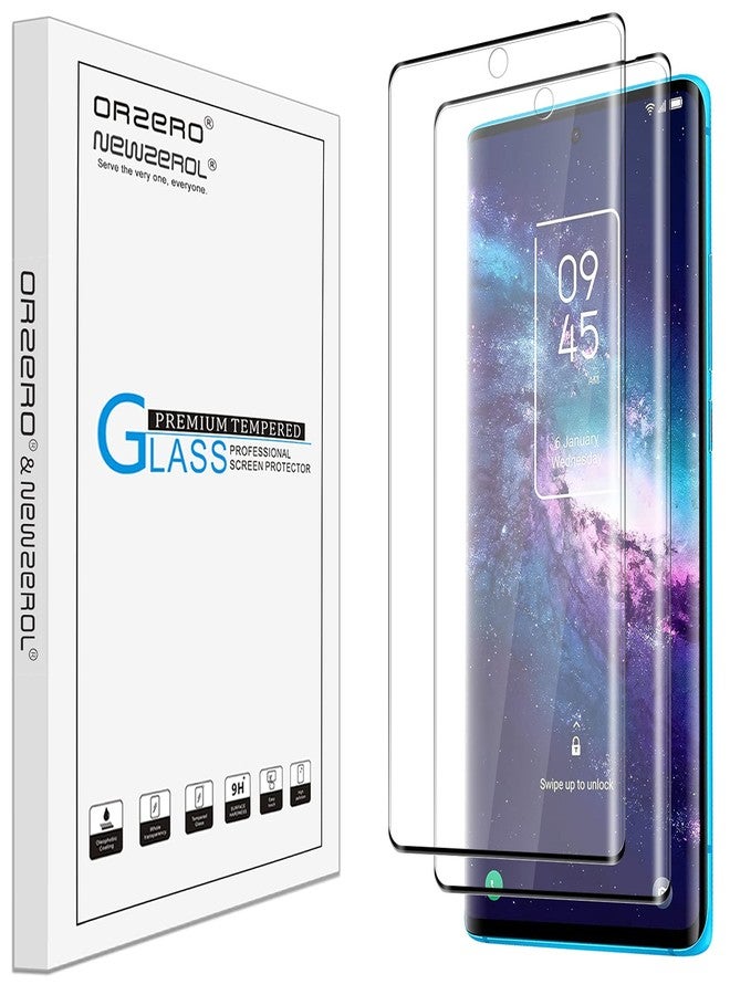 Orzero (2 Pack) Tempered Glass Screen Protector Compatible for TCL 20 Pro 5G, Protector De Pantalla 3D Curved Edge Full Coverage 9 Hardness High Definition Anti-Scratch Bubble Free - Image 1