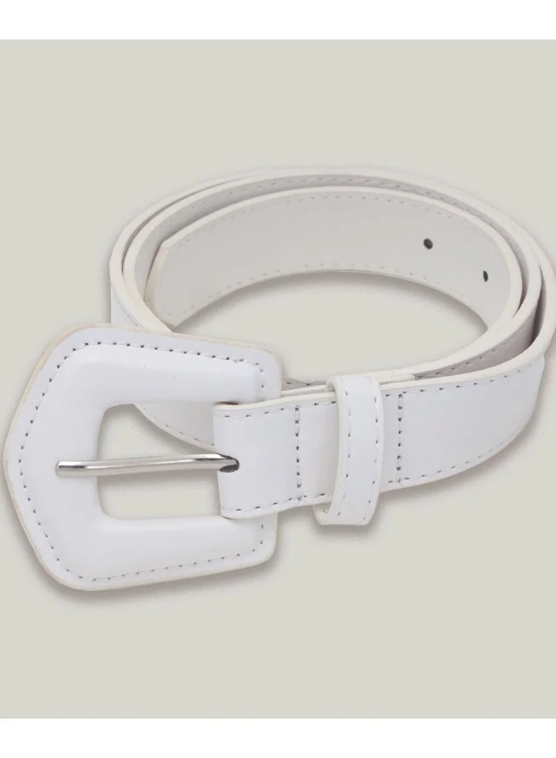 AMICA AMICA Solid Large Buckle Belt - White
