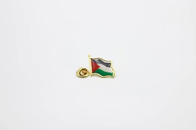 Everything Note Palestine Flag Jerusalem - Palestine Metal Lapel Pin Badge Silver