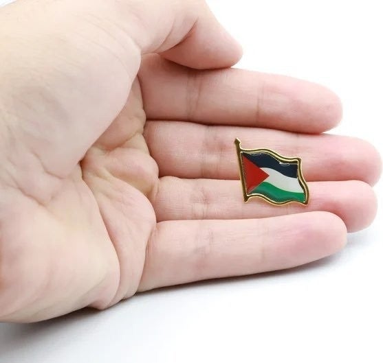 Everything Note Palestine Flag Jerusalem - Palestine Metal Lapel Pin Badge Silver