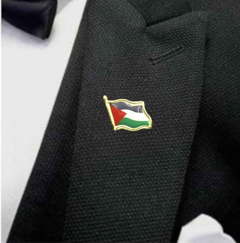 Everything Note Palestine Flag Jerusalem - Palestine Metal Lapel Pin Badge Silver