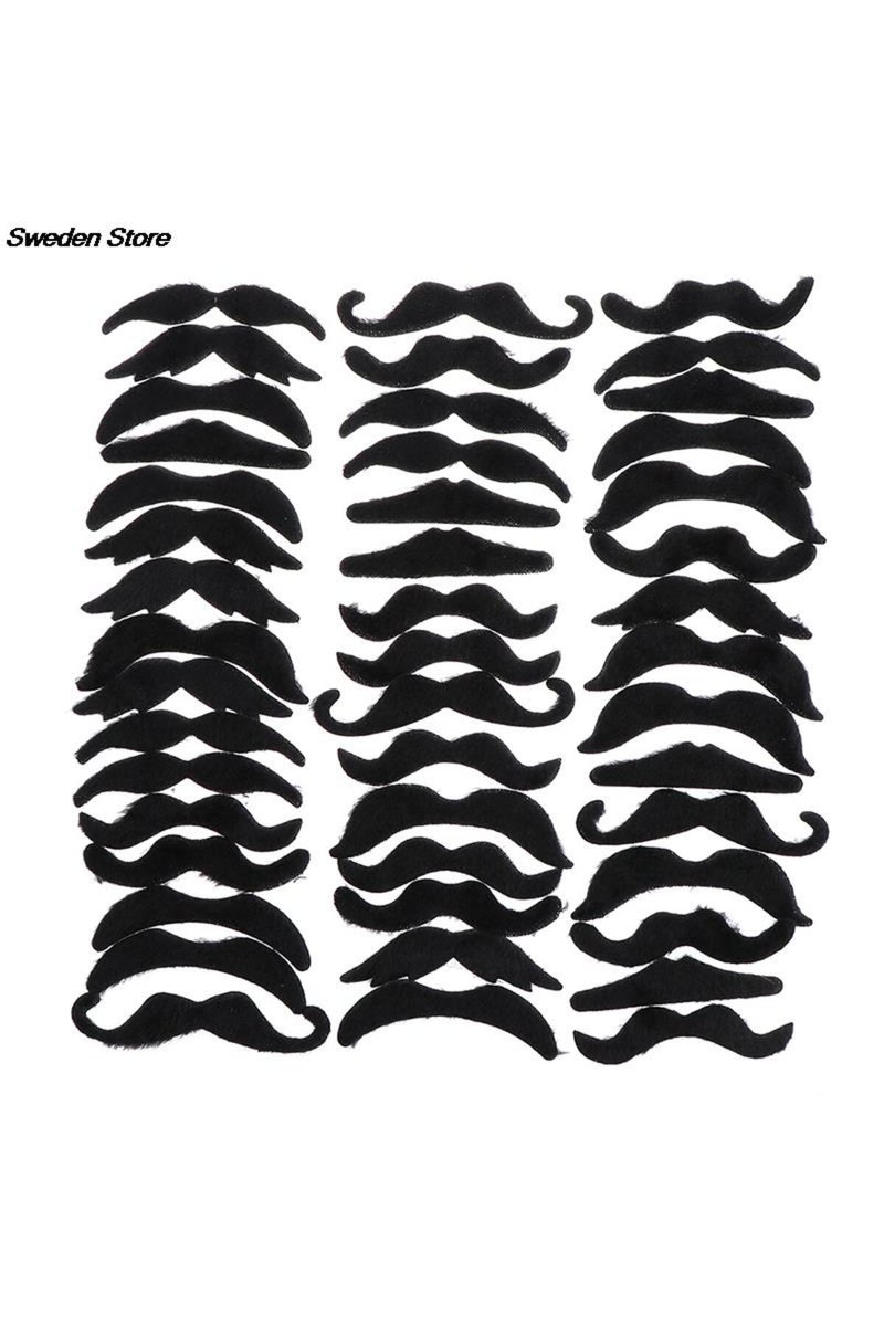 إيروريكس مجموعة من 48 قطعة من شوارب القراصنة المضحكة لحفلات التنكر، شوارب ولحية مزيفة للأطفال والكبار... - Image 1