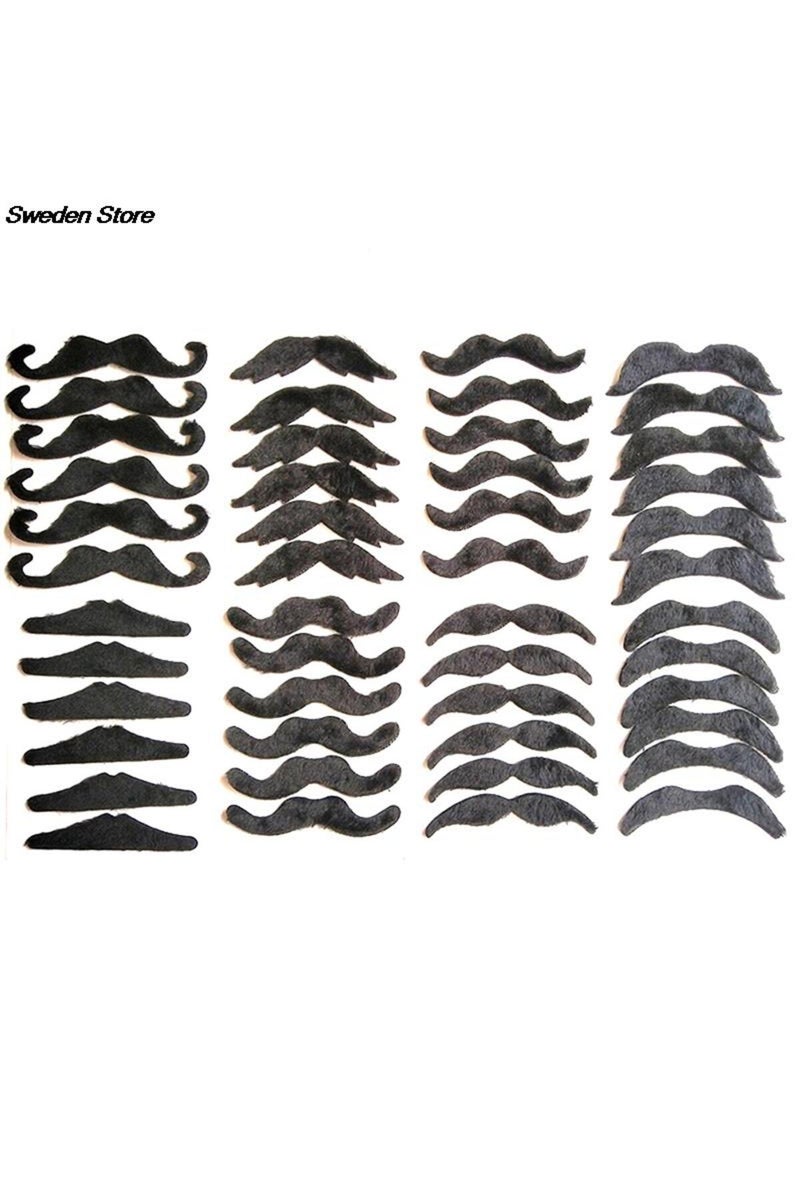 إيروريكس مجموعة من 48 قطعة من شوارب القراصنة المضحكة لحفلات التنكر، شوارب ولحية مزيفة للأطفال والكبار... - Image 2