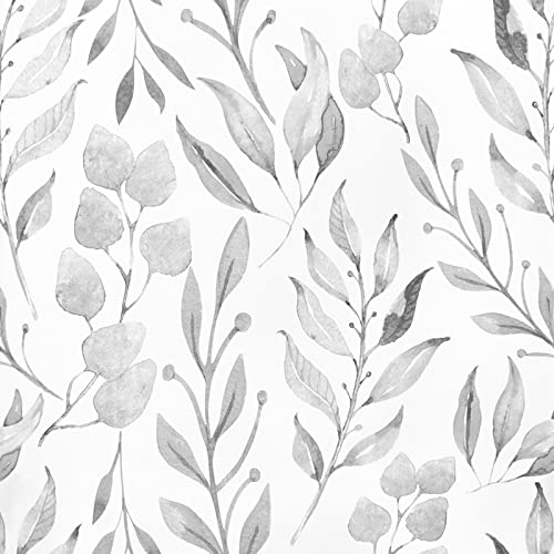 Wenmer Gray Leaf Peel and Stick Wallpaper - 17.7" x 197" Self-Adhesive Watercolor Leaves Peel and Stick Removable Floral Contact Paper for Cabinets and Wall Decor - Image 1