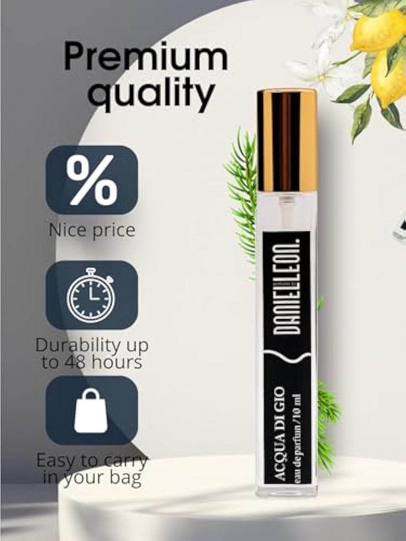 Daniel Leon, inspired perfume by Acqua Di Gio, Fresh Aquatic Perfume for Men with Citrus & Marine Notes tester, 10 ml - Image 3