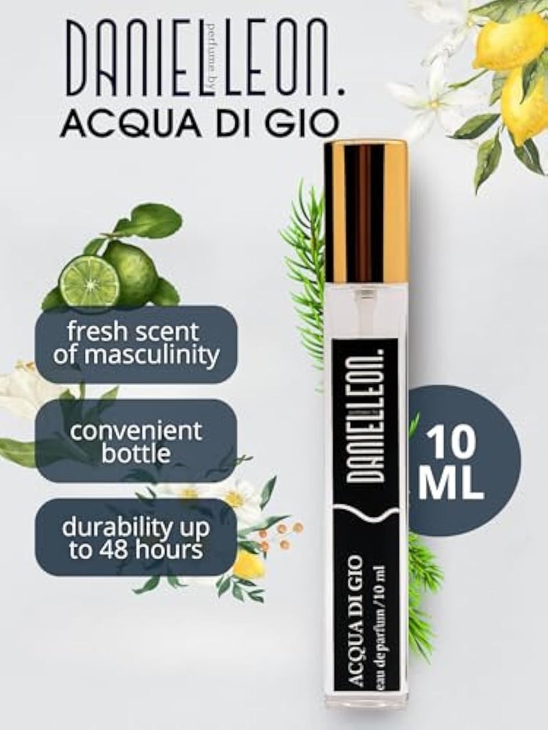 Daniel Leon, inspired perfume by Acqua Di Gio, Fresh Aquatic Perfume for Men with Citrus & Marine Notes tester, 10 ml - Image 2