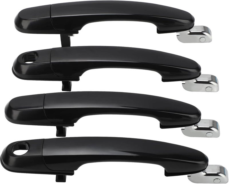 X4XZ Black Exterior Door Handles Set for 2005-2009 Hyundai Tucson - Front & Rear Drive & Passenger Side - Image 1