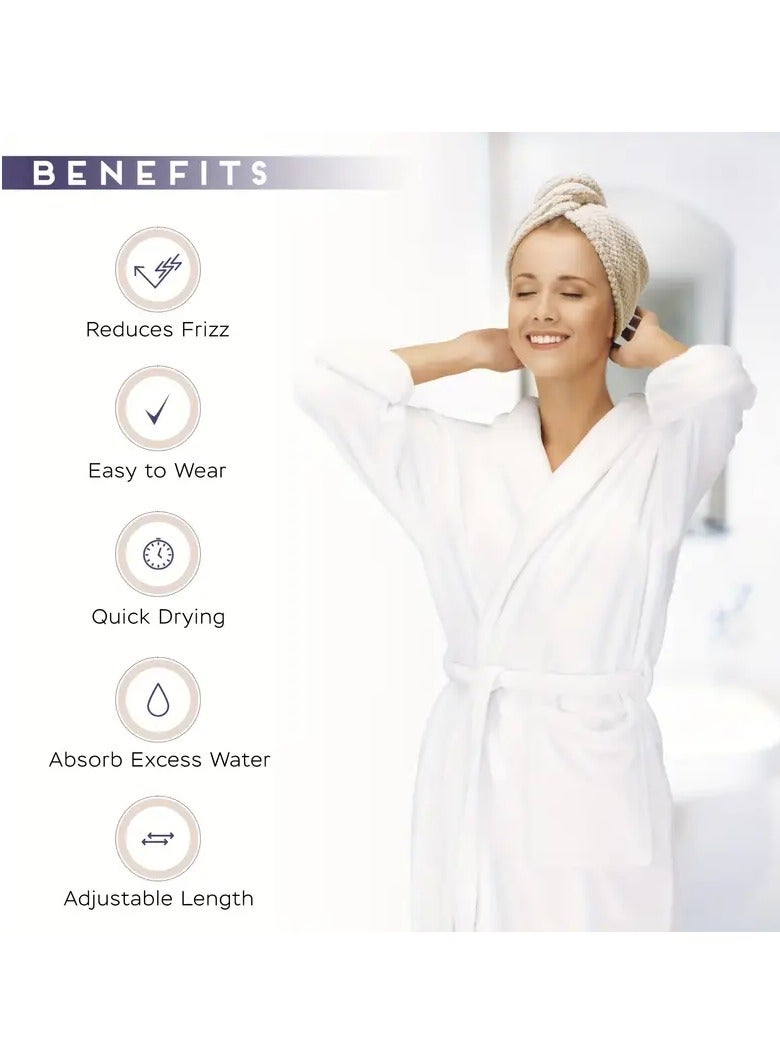 Goolsky Thickened Bath Cap, Quick-drying Hair Turban, Water Absorption Hair Drying Cap for All Hair Types - Image 4