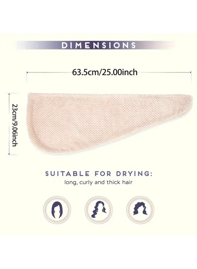 Goolsky Thickened Bath Cap, Quick-drying Hair Turban, Water Absorption Hair Drying Cap for All Hair Types - Image 3