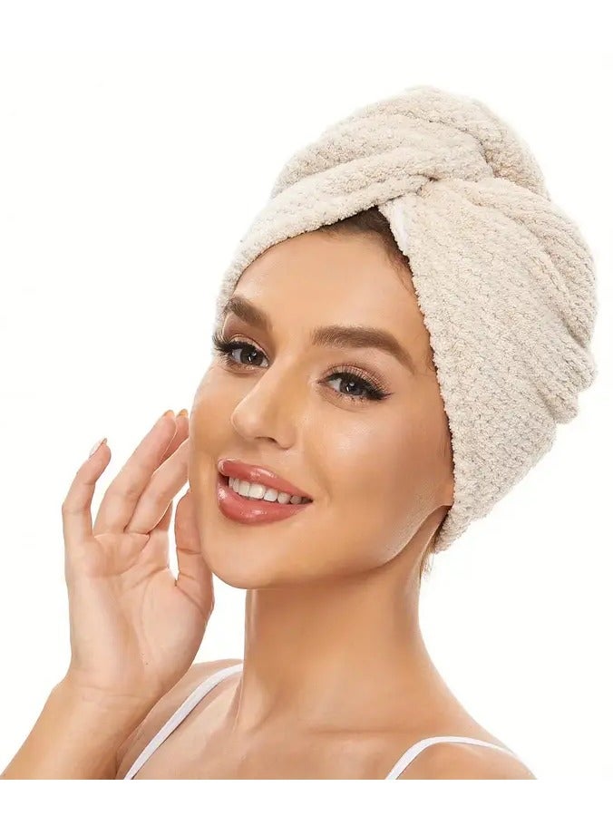 Goolsky Thickened Bath Cap, Quick-drying Hair Turban, Water Absorption Hair Drying Cap for All Hair Types - Image 1