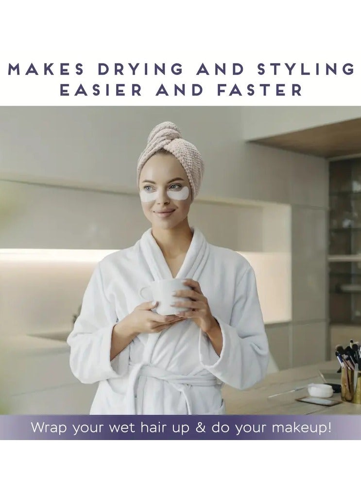 Goolsky Thickened Bath Cap, Quick-drying Hair Turban, Water Absorption Hair Drying Cap for All Hair Types - Image 2