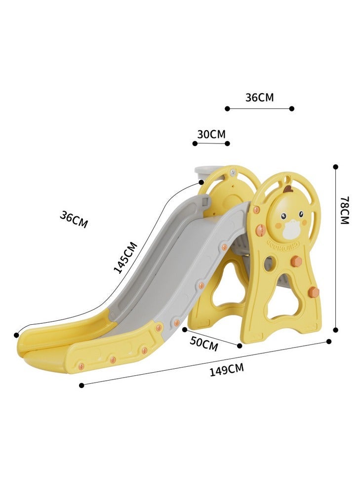 فول جوي زحليقة علي شكل بطه المبتكرة مع كرة سلة للأطفال - قابلة للطي - 149 × 78 × 50 سم (الموديل: FJY-06 - Image 2