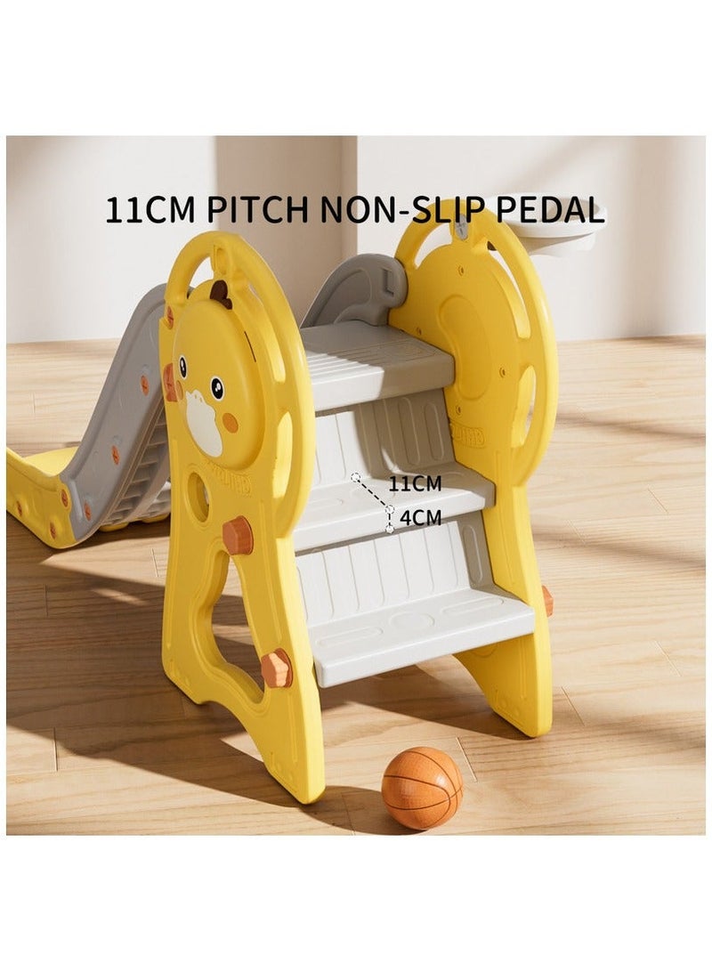 فول جوي زحليقة علي شكل بطه المبتكرة مع كرة سلة للأطفال - قابلة للطي - 149 × 78 × 50 سم (الموديل: FJY-06 - Image 3