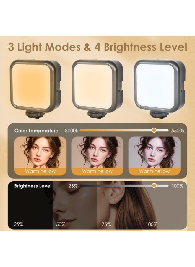 ياكيتر ضوء تعبئة قابل للتثبيت على الهاتف واللابتوب، ضوء فيديو LED محمول وقابل لإعادة الشحن، 3000K-6000K قابل للتعتيم مع 3 أوضاع إضاءة، ضوء جيب للصور الذاتية للمؤتمرات الفيديو / تيك توك / يوتيوب / البث المباشر / المكياج / التدوين / التصوير الفوتوغرافي - Image 2