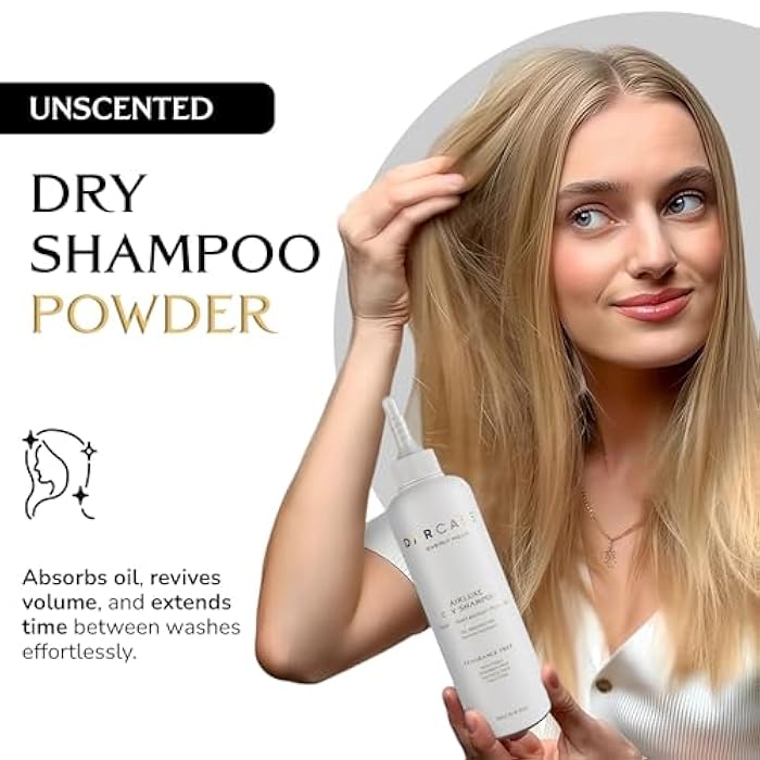DARCASE Premium Powder Dry Shampoo for Women - Talc Free & Non Aerosol Dry Shampoo Powder for Women & Men - Non Toxic, Absorbs Oil and Safe for All Hair Types - 6.5oz - Unscented - Image 2