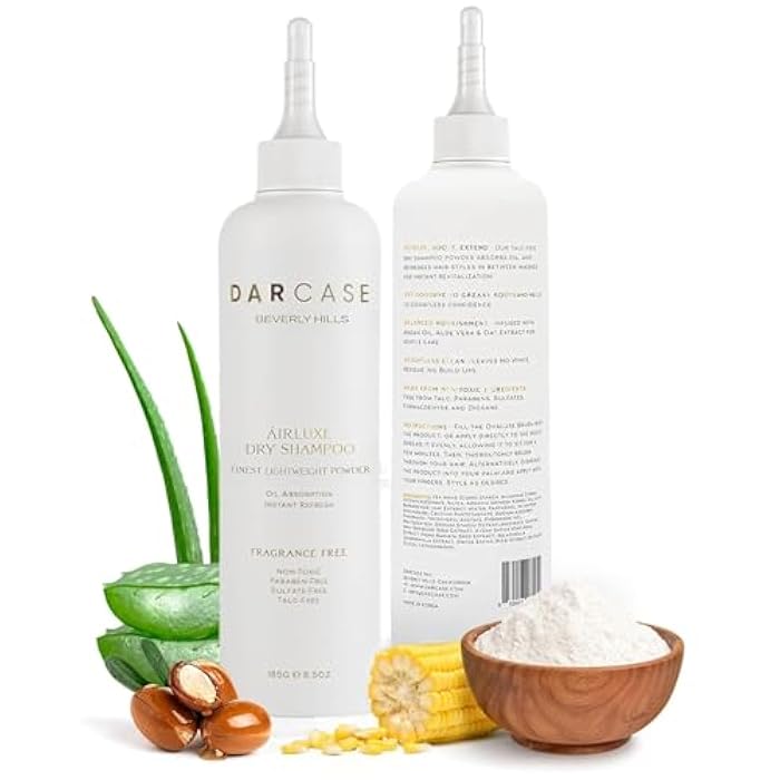 DARCASE Premium Powder Dry Shampoo for Women - Talc Free & Non Aerosol Dry Shampoo Powder for Women & Men - Non Toxic, Absorbs Oil and Safe for All Hair Types - 6.5oz - Unscented - Image 1