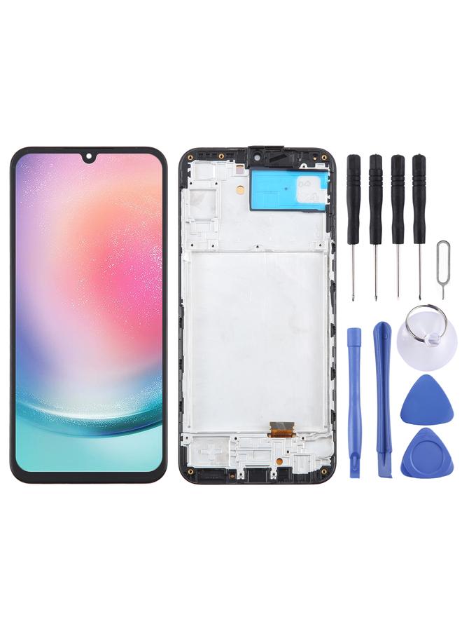 إيروريكس بديل لشاشة OLED LCD مقاس 6.43 بوصة لهاتف Samsung Galaxy A24 SM-A245F مجموعة كاملة مع إطار - Image 1