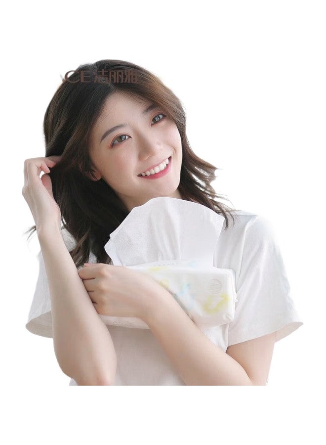 Grace Disposable Facial Cleansing Wipes, Soft Tissues For Home And Travel, Portable Face Towels, Pearl Texture, 3 Packs, 80 Sheets/Pack - Image 1