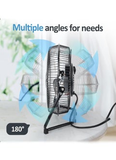 AHAKAC AHAKAC Table Fan, 3 Speed ​​Portable Metal Fan, Home Quiet Fan, High Speed ​​Floor Fan, Adjustable Tilt, Suitable for Home Office Bedroom, Black (9 Inch)  - Image 2