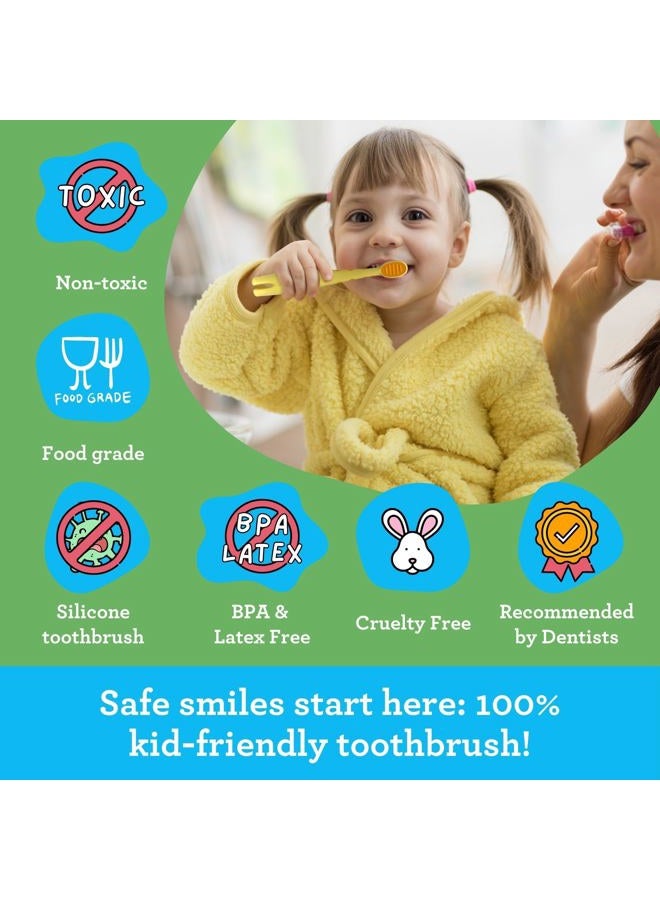 GuruNanda Kids Butter On Gums Cute Giraffe Toothbrush with Tongue Scraper & Cover - Super Soft Bristles for Gentle Cleaning -Ergonomic Handle (Age 1+) - Image 4