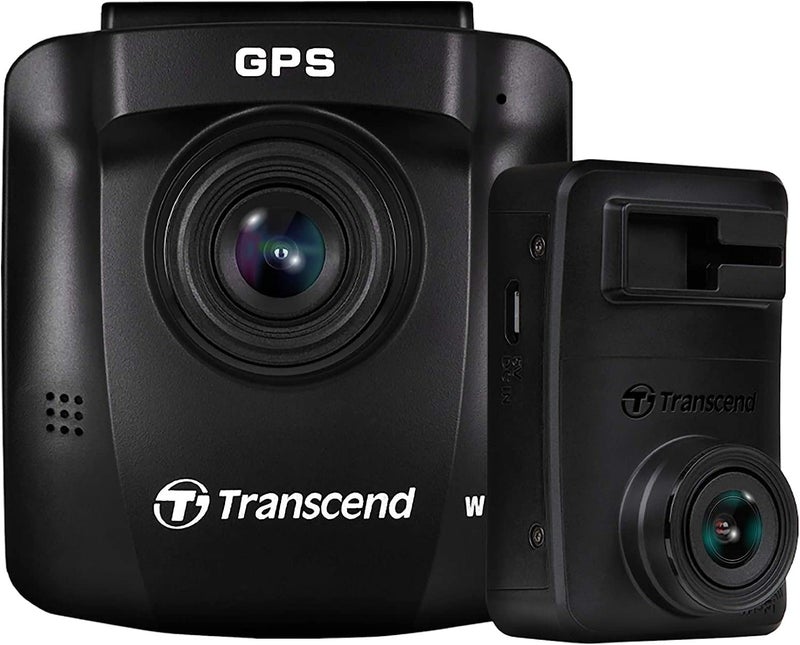 Transcend 32GB, Dual Camera Dash Cam Front and Rear Inside, 140 Wide-Angle, 2.4 Display, Built-in WiFi GPS,G-Sensor, Night Vision, Loop Recording, Parking Mode, ADAS, for Cars Taxi - TS-DP620A-32G - Image 1