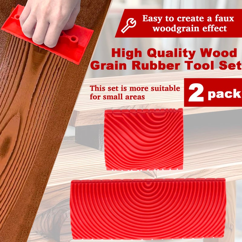 LUTQ 2 Pack Wood Grain Tool - Natural Woodgrain Maker for Decorative Painting Premium Wood Graining Tool Set Enhance Your DIY Projects with Wood Grain Patterns - Image 2