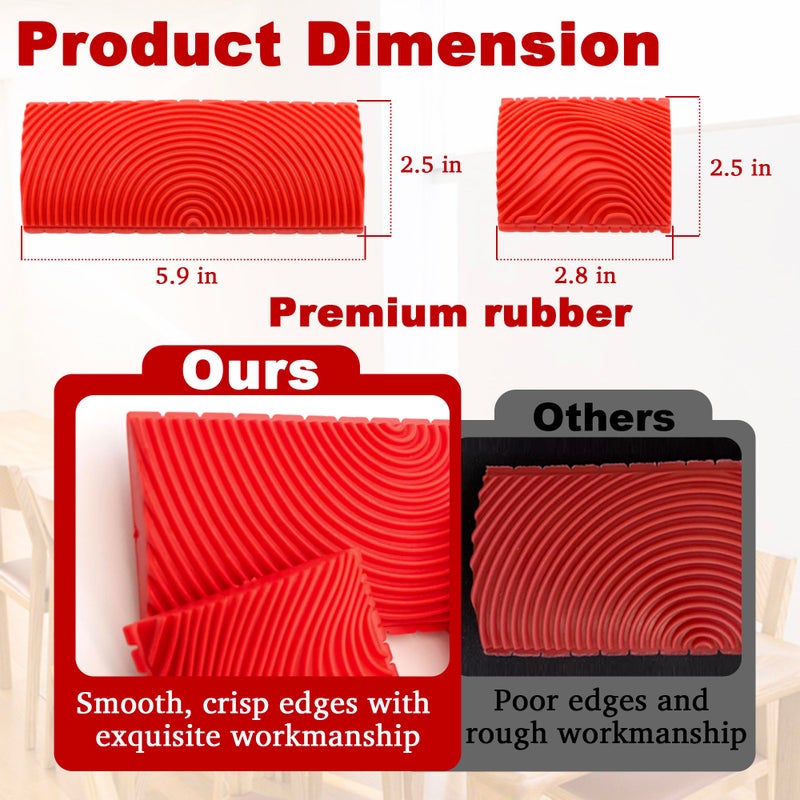 LUTQ 2 Pack Wood Grain Tool - Natural Woodgrain Maker for Decorative Painting Premium Wood Graining Tool Set Enhance Your DIY Projects with Wood Grain Patterns - Image 3