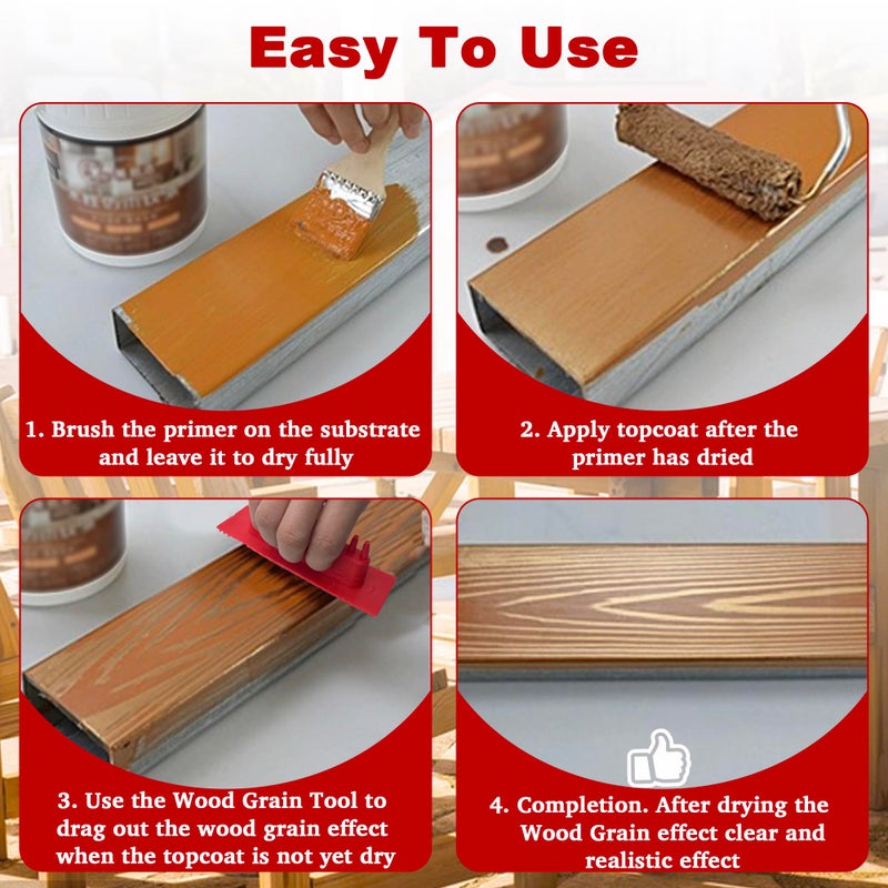 LUTQ 2 Pack Wood Grain Tool - Natural Woodgrain Maker for Decorative Painting Premium Wood Graining Tool Set Enhance Your DIY Projects with Wood Grain Patterns - Image 4