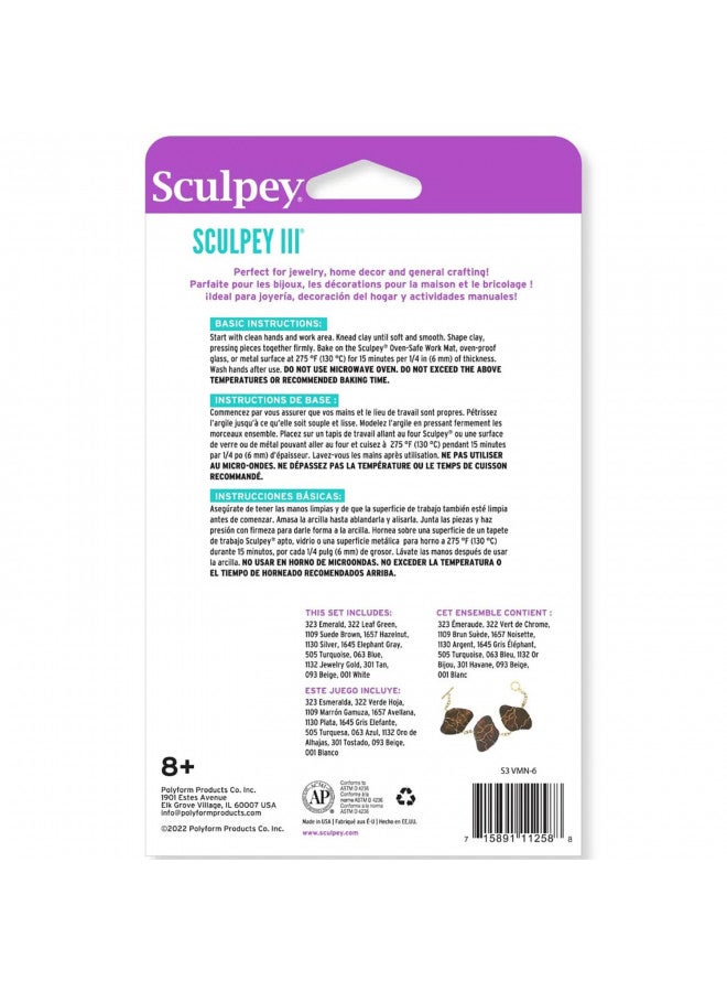 Sculpey III 12 Natural Colors of Polymer Oven-Bake Clay, Non Toxic 12 oz., great for modeling, sculpting, holiday, DIY & school projects. great for all skill levels Kids, beginners and artists! - Image 3