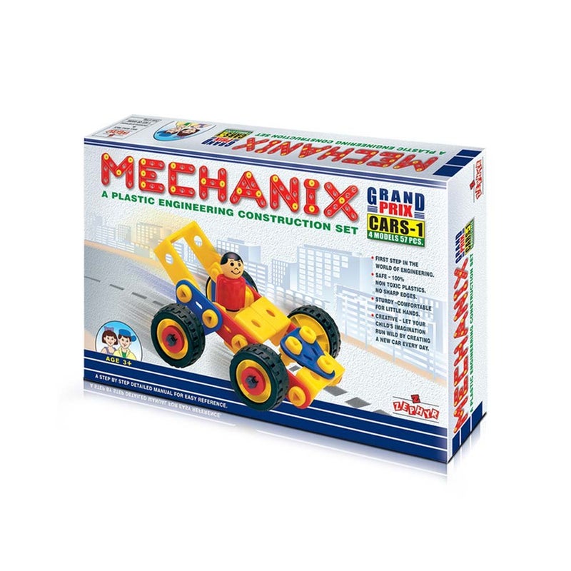 Mechanix Plastic Mechanix Cars-1 4 Models, STEAM Educational Toy, Plastic Engineering Construction Set for Kids Age 5+ Years - Image 4