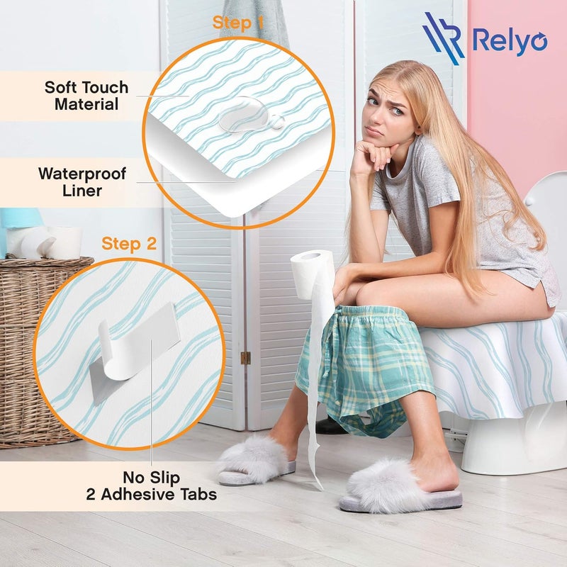 Relyo Toilet Seat Covers Disposable - 20 Pack - Waterproof, Ideal for Kids and Adults – Extra Large, Individually Wrapped for Travel, Toddlers Potty Training in Public Restrooms (Waves, 20) - Image 4