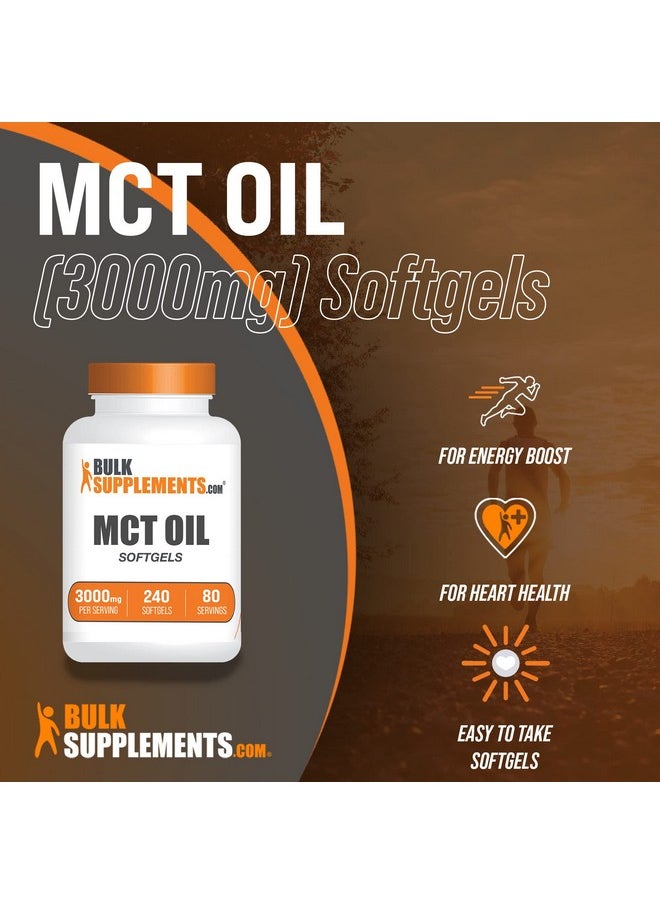 BULKSUPPLEMENTS.COM - Mct Oil Softgels Medium Chain Triglyceride Mct Coconut Oil Capsules 3 Mct Oil Capsules Per Serving Keto Pills 80Day Supply Mct Oil Pills 240 Softgels - Image 1