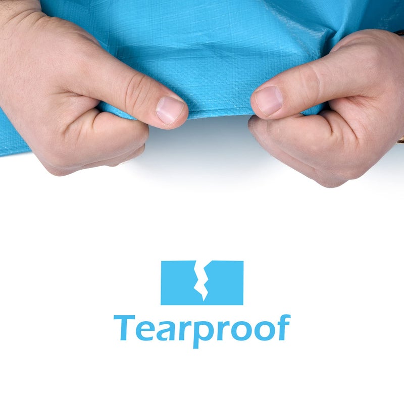 Teal Elite Tarps Heavy Duty Waterproof 8x10-12 mil Thick Camping Tent - Blue Tarp 8x10 UV Resistant, Rip & Tear Proof with Metal Grommets â€“ Multipurpose Use for Camping, Tent, Boat, RV, Car, & Pool Cover - Image 4