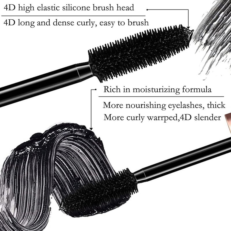 Venicare 4D Silk Fiber Lash Mascara Liquid Extension Makeup Eye Lash Kit Luxuriously Longer Thicker Voluminous Eyelashes Waterproof Smudge-proof Natural No Clumping Smudging Lasting All Day 2 Pack - Image 5