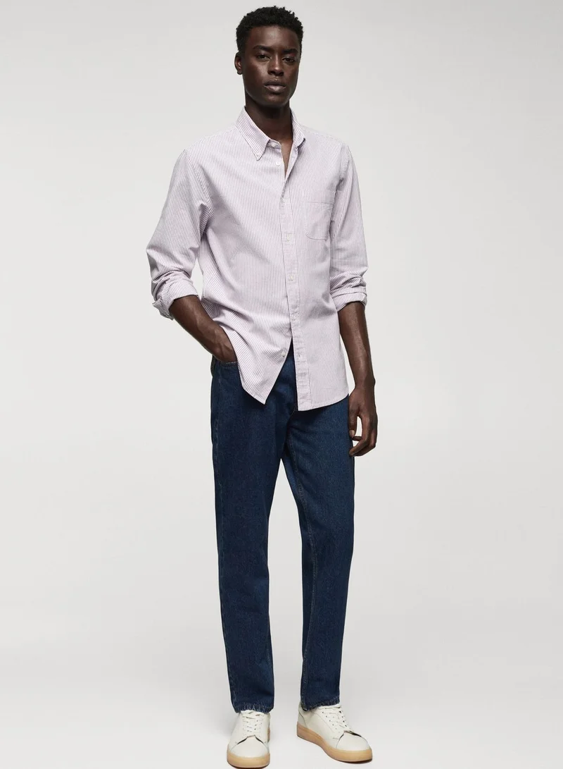 Mango Man Stripe Regular Fit Shirt