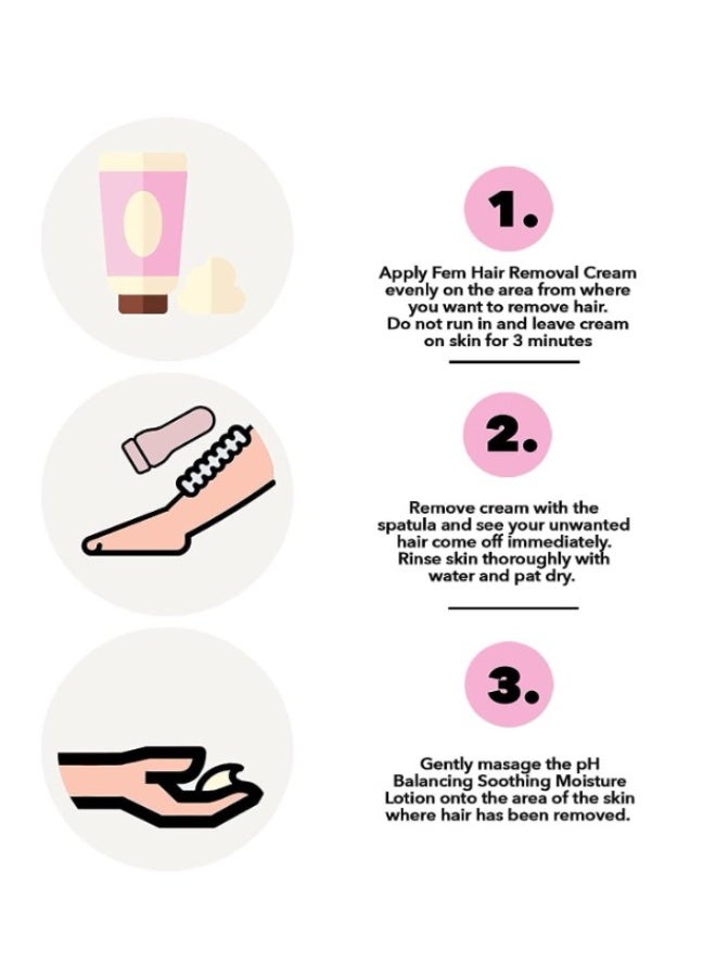 FEM USA Hair Removal Cream with Rose 120g (Pack of 2) | With pH Balancing Skin Care Lotion | For Softening Skin | Painless Hair Removal - Image 4