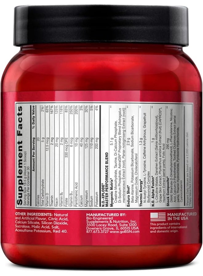 BSN N.O.-XPLODE Pre Workout Fruit Punch 30 Servings – Energy, Focus & Performance with Creatine + Beta-Alanine - Image 5