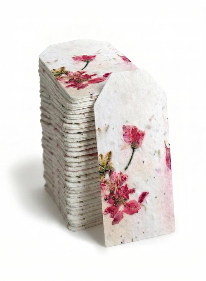 Seed Bloom 50Pcs Plantable Pink Seed Paper Tags with Wildflower Seeds, Writable & Plantable Present for Moms, Plant Lover, Teachers, Ideal for Weddings, Baby Shower Favors, Memorial, & Celebrations - Image 1