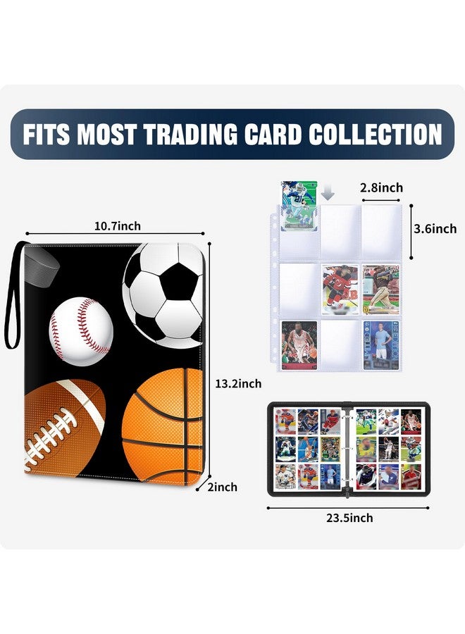 HESPLUS HESPLUS Sports Card Binder 900 Pockets, 50 Sleeves Large Baseball Binder 3 Ring Zipper Trading Cards Holder 9 Pocket, Sport Card Collection Book Storage Organizer, Album Folder Protector Collector  - Image 2