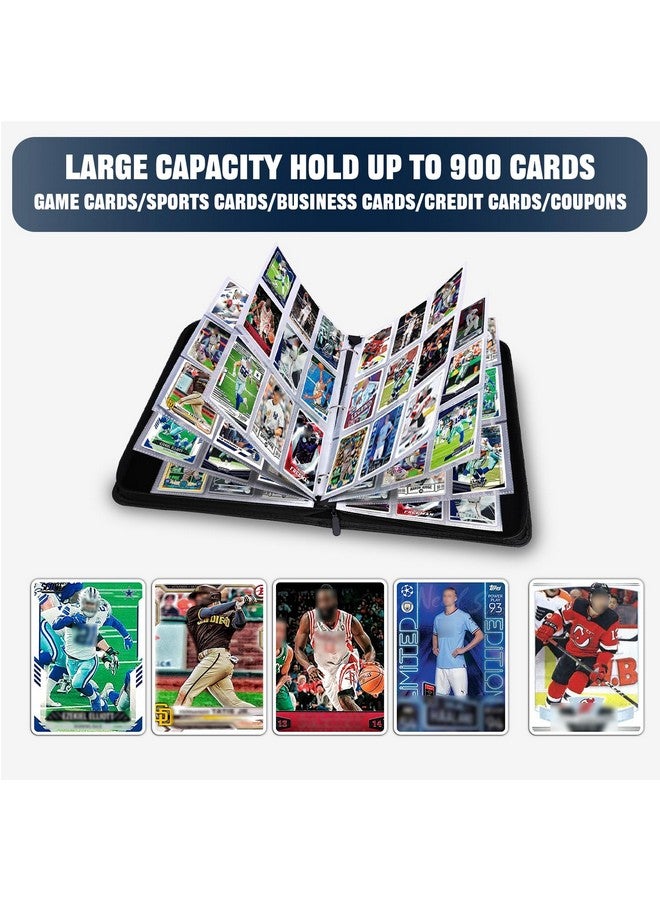 HESPLUS HESPLUS Sports Card Binder 900 Pockets, 50 Sleeves Large Baseball Binder 3 Ring Zipper Trading Cards Holder 9 Pocket, Sport Card Collection Book Storage Organizer, Album Folder Protector Collector  - Image 3