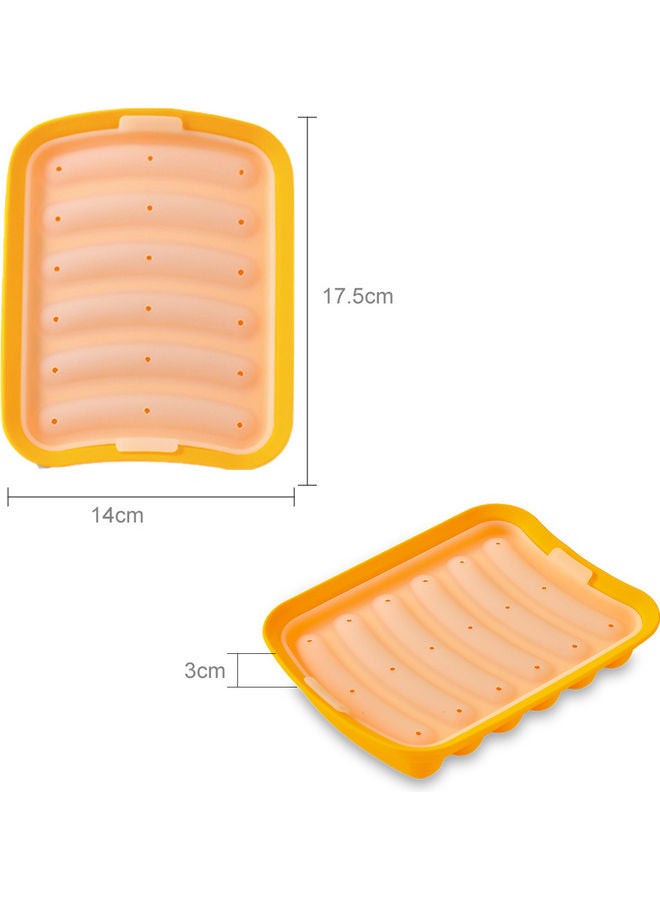 Loquat Non Stick Silicone Sausage Mould Yellow 17.5x14.0x3.0cm - Image 2
