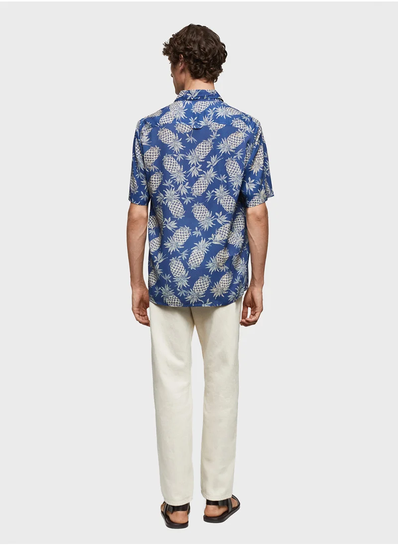 مانجو مان Pine-H Printed Regular Fit Shirt