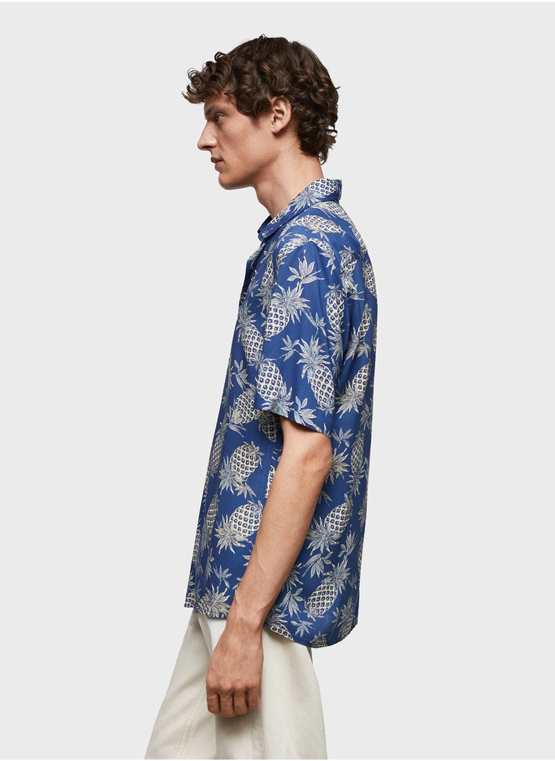 Mango Man قميص بانت ه مطبوع بتصميم عادي  - Image 3