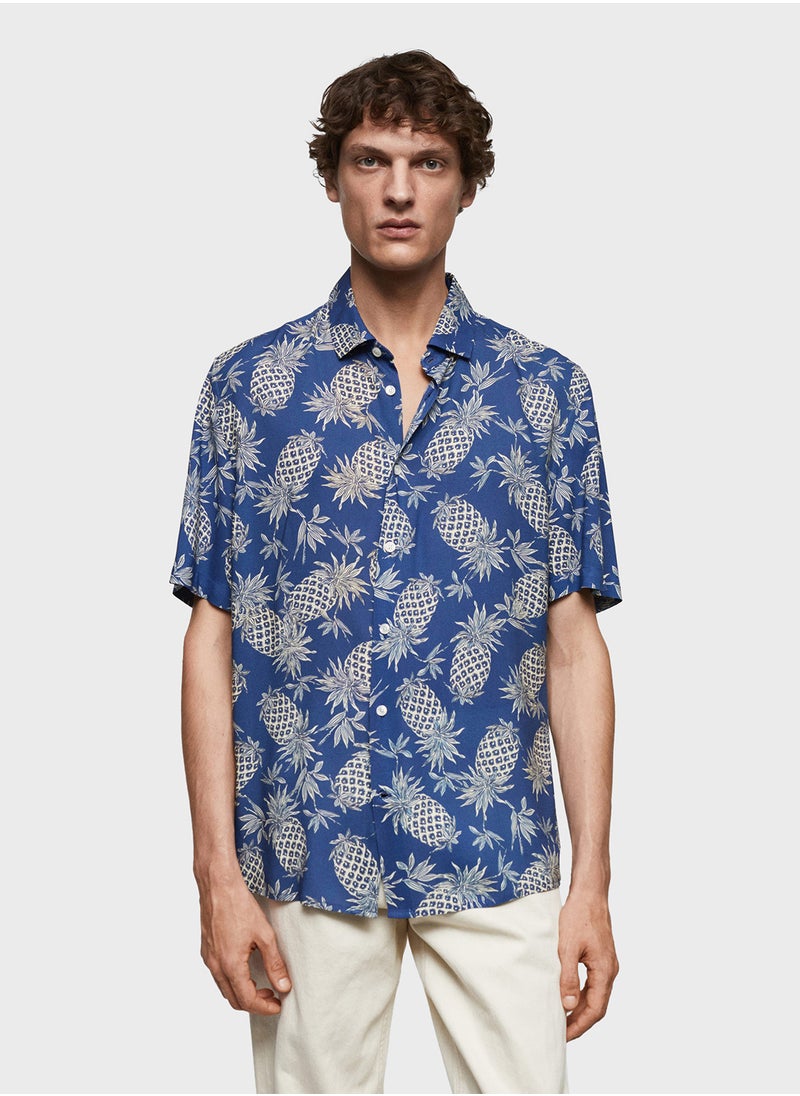Mango Man قميص بانت ه مطبوع بتصميم عادي  - Image 1