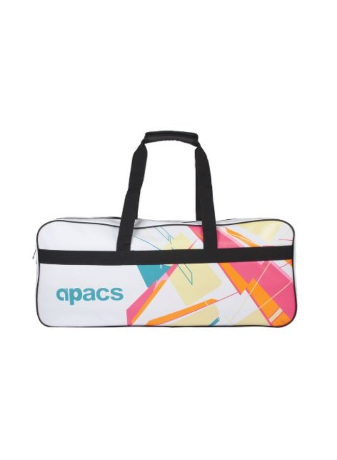 Apacs D725 SF Badminton Racket Bag, White – Lightweight Multi-Compartment Sports Racket Bag with Shoe Section for Badminton Training & Tournament Use - Image 1
